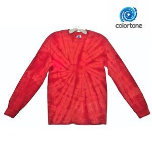 Tie Dye Long Sleeve T Shirt Spider Red Colortone Adult Small NEW 3 Available